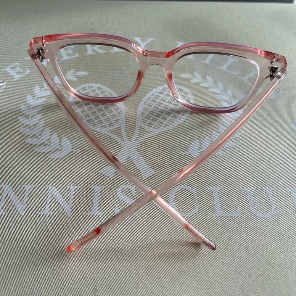 Blue Light Blocking Glasses 49mm Square Frame in Pink Fifth & Ninth